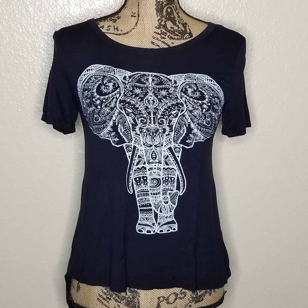 Moonchild Elephant Bling High-Low Top w/Lace Back